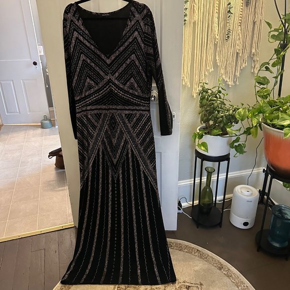 MARINA Dresses & Skirts - Marina Boho Black and Silver Gown